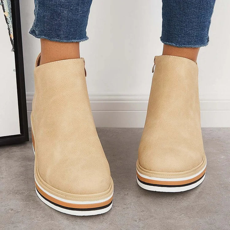 LUCILLE - BOTINES CON PLATAFORMA Y CREMALLERA