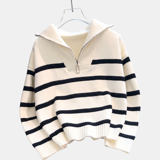 RONJA - JERSEY DE RAYAS CON MEDIA CREMALLERA