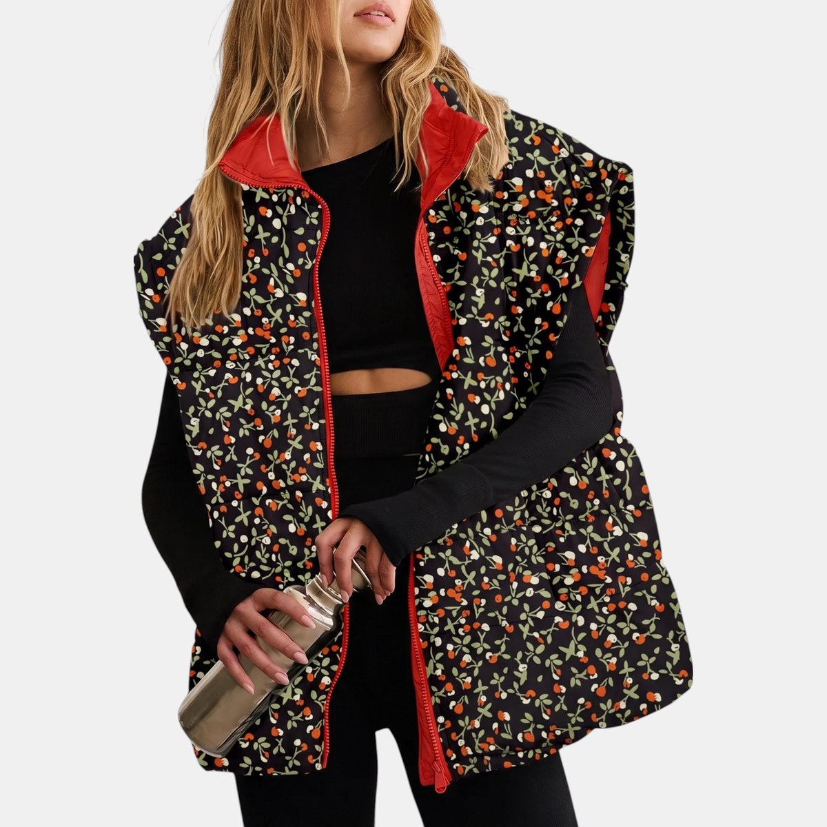 FLORENA - CHALECO ACOLCHADO CON ESTAMPADO FLORAL