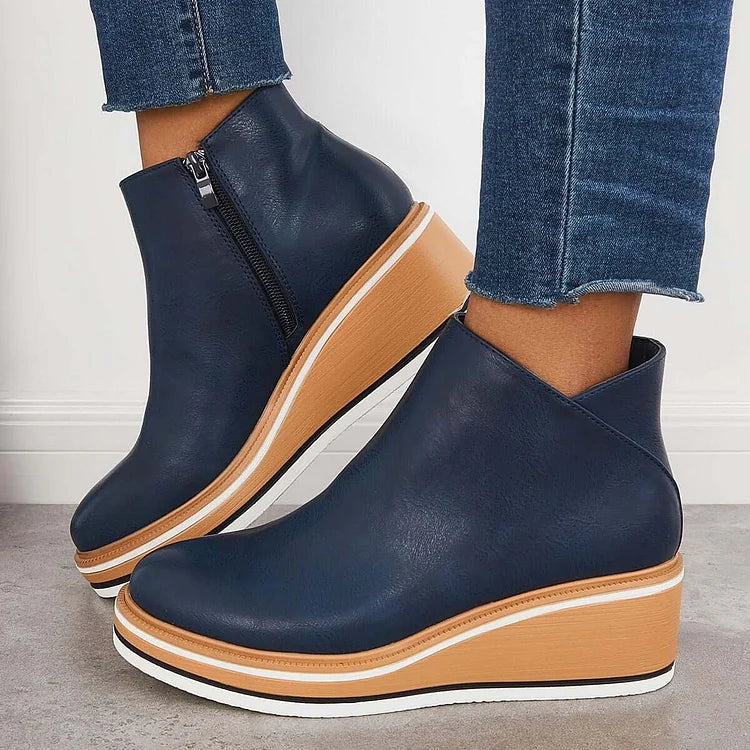 LUCILLE - BOTINES CON PLATAFORMA Y CREMALLERA