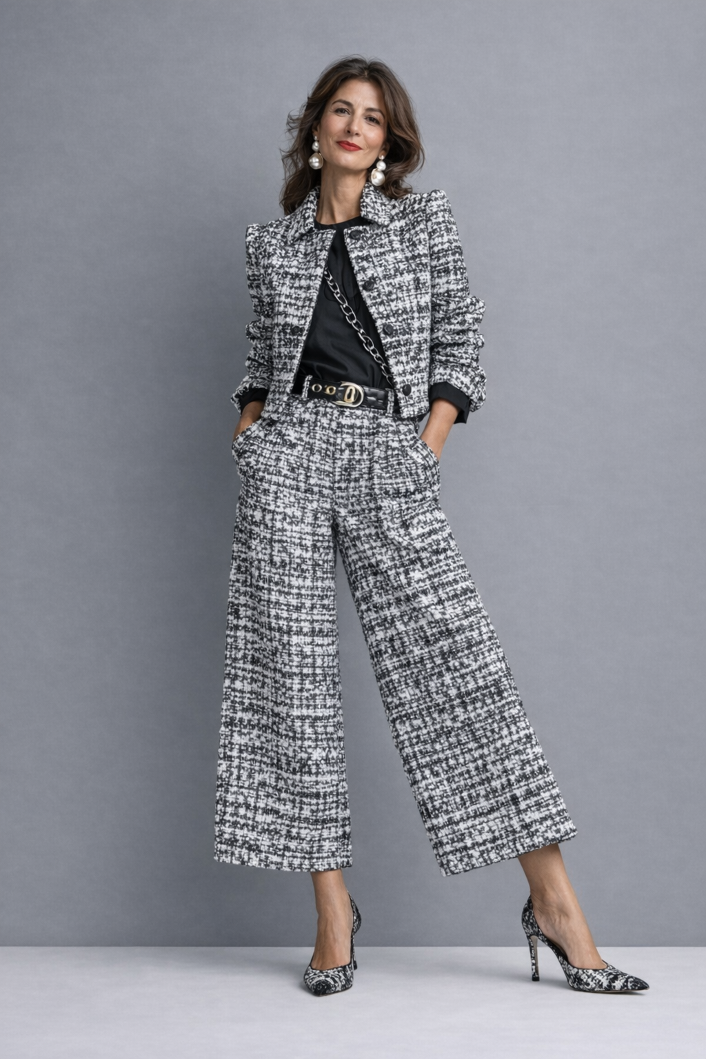 CONJUNTO BLAZER Y PANTALÓN DE PIERNA ANCHA