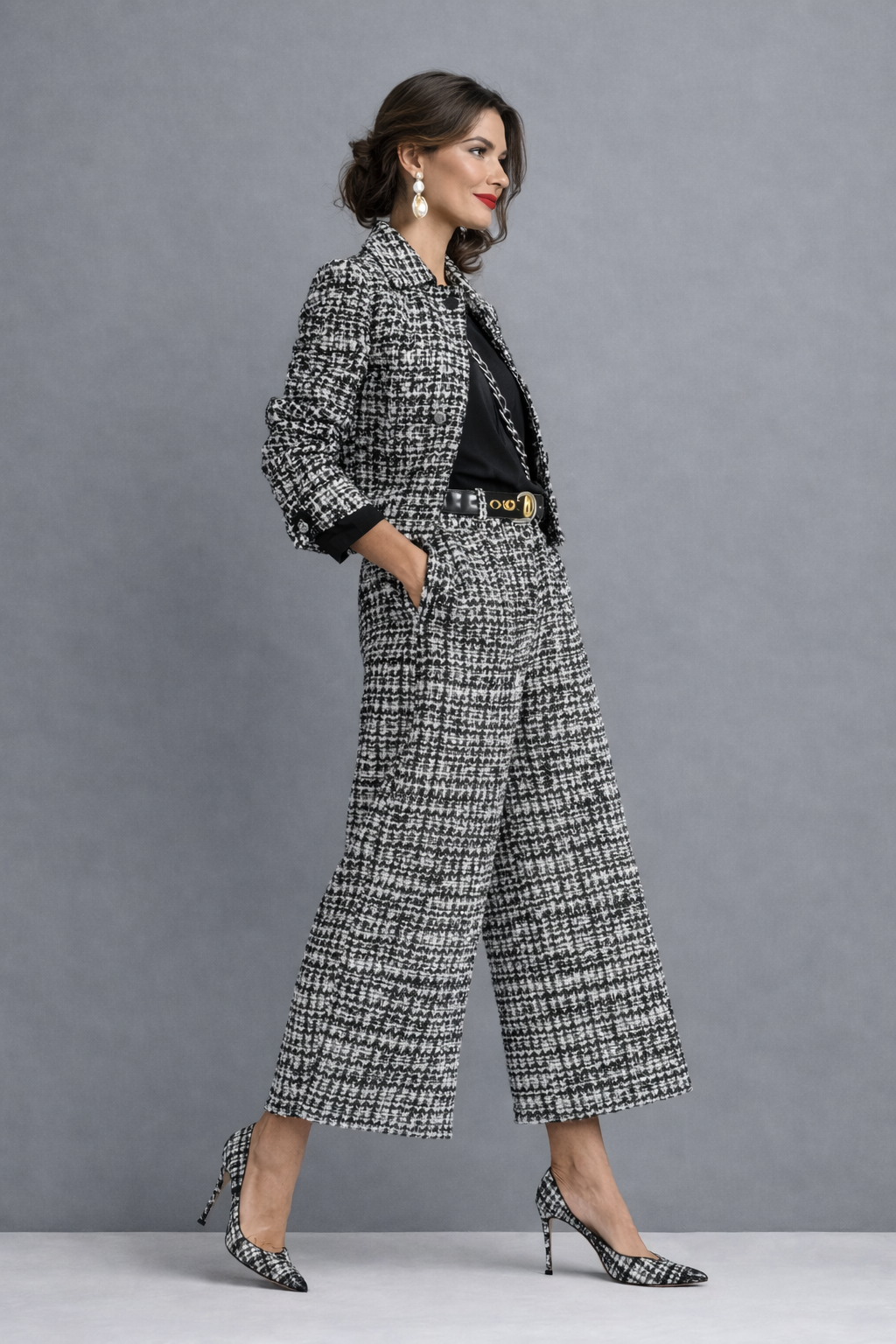 CONJUNTO BLAZER Y PANTALÓN DE PIERNA ANCHA