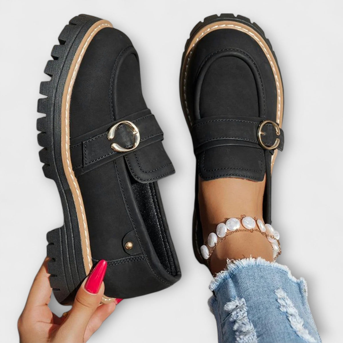 LORA - MOCASINES CASUALES DE PUNTA REDONDA
