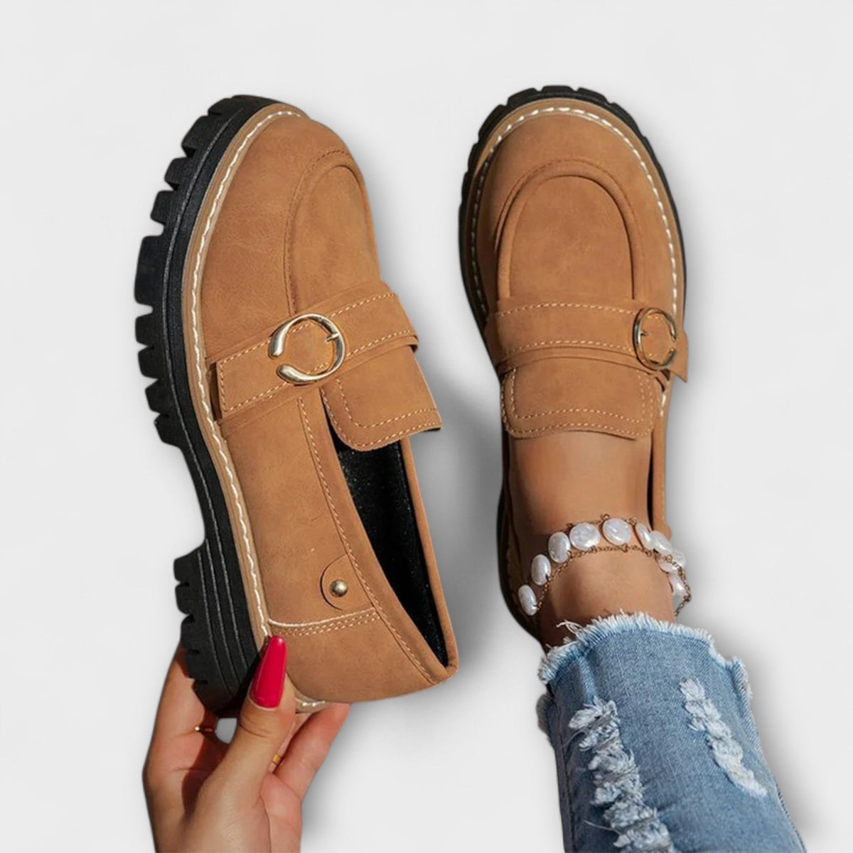 LORA - MOCASINES CASUALES DE PUNTA REDONDA