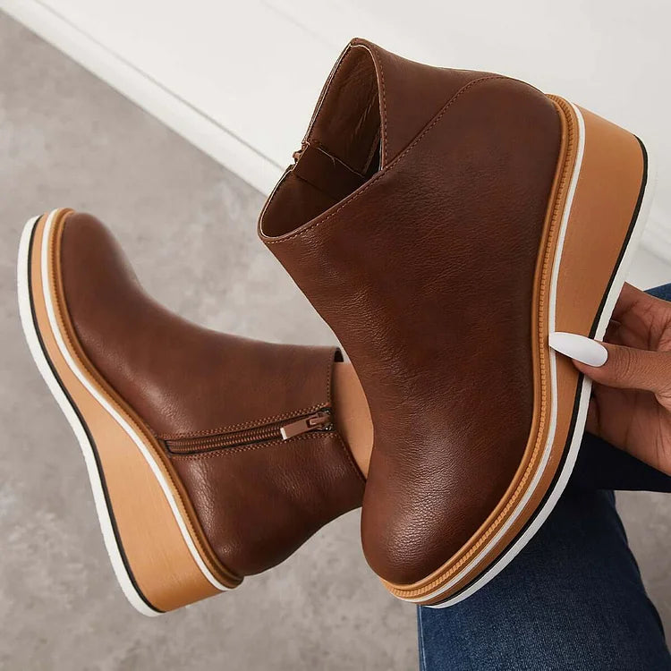 LUCILLE - BOTINES CON PLATAFORMA Y CREMALLERA
