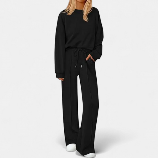 REMY - CONJUNTO DE PUNTO CON PANTALÓN DE PIERNA ANCHA
