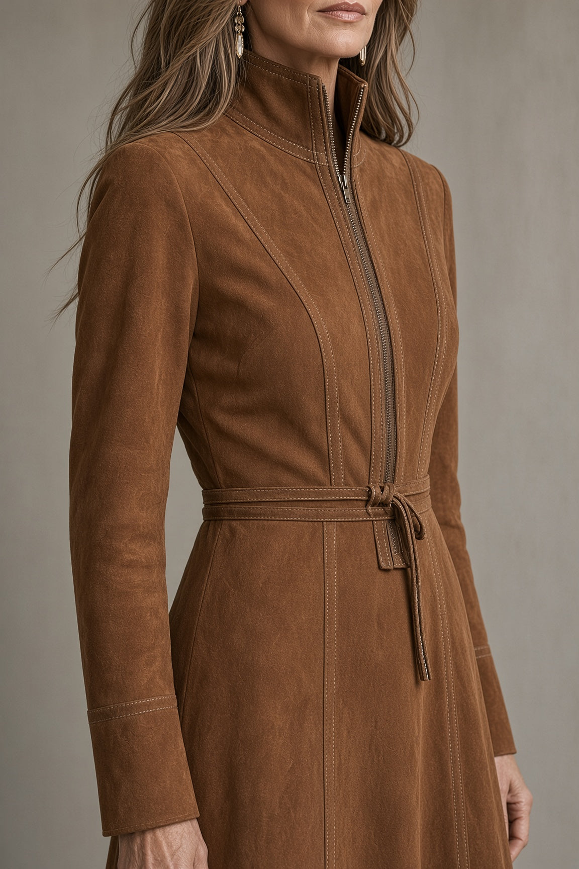 TARA - VESTIDO MIDI VINTAGE CON CINTURÓN