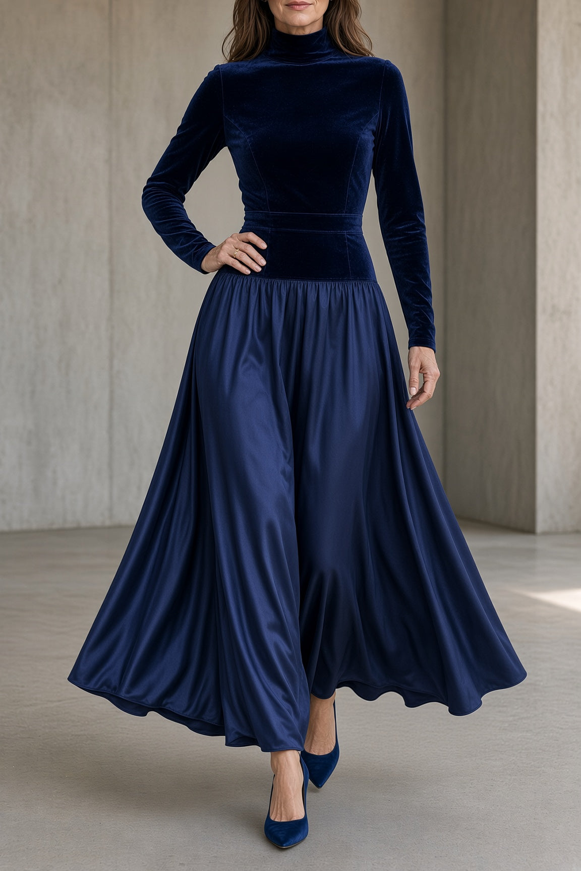 VIVIEN - VESTIDO LARGO DE TERCIOPELO