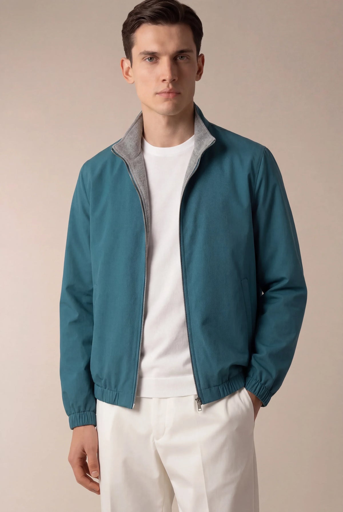 CHAQUETA TÉCNICA VERDE AZULADO