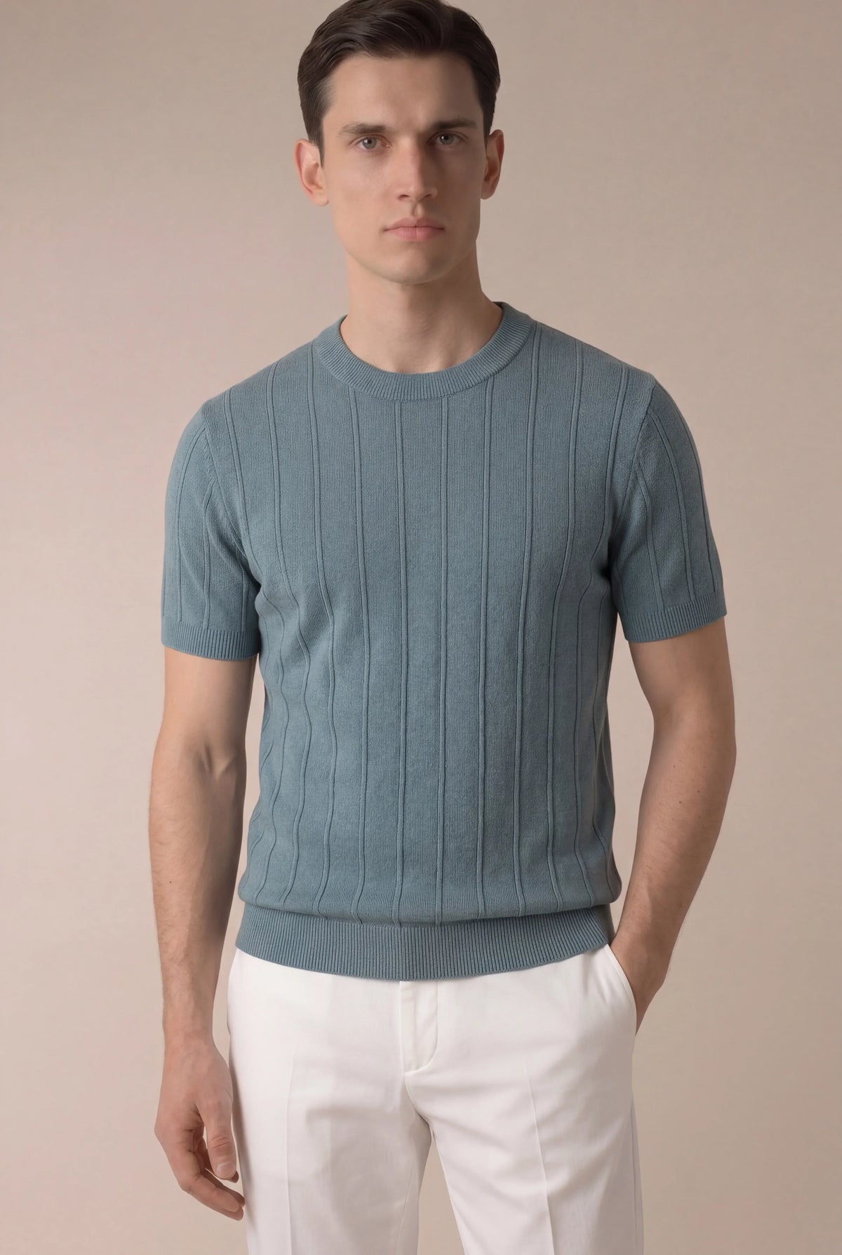 CAMISETA AZUL CLARO ELEGANTE