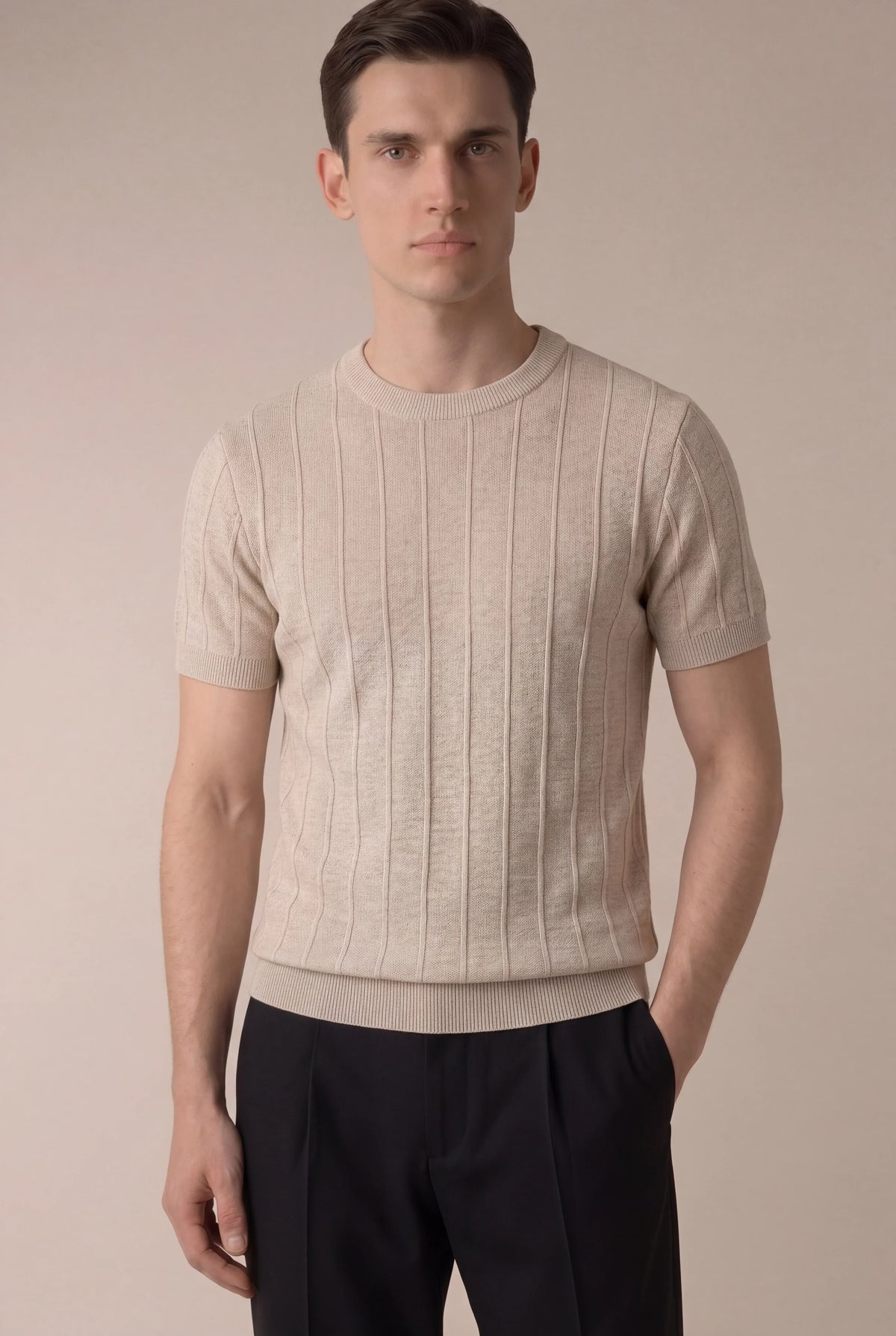 CAMISETA BEIGE ELEGANTE