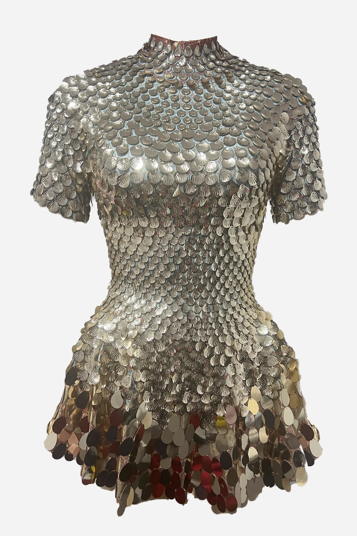 VESTIDO LAURA CORTO CON CONCHAS MARINAS