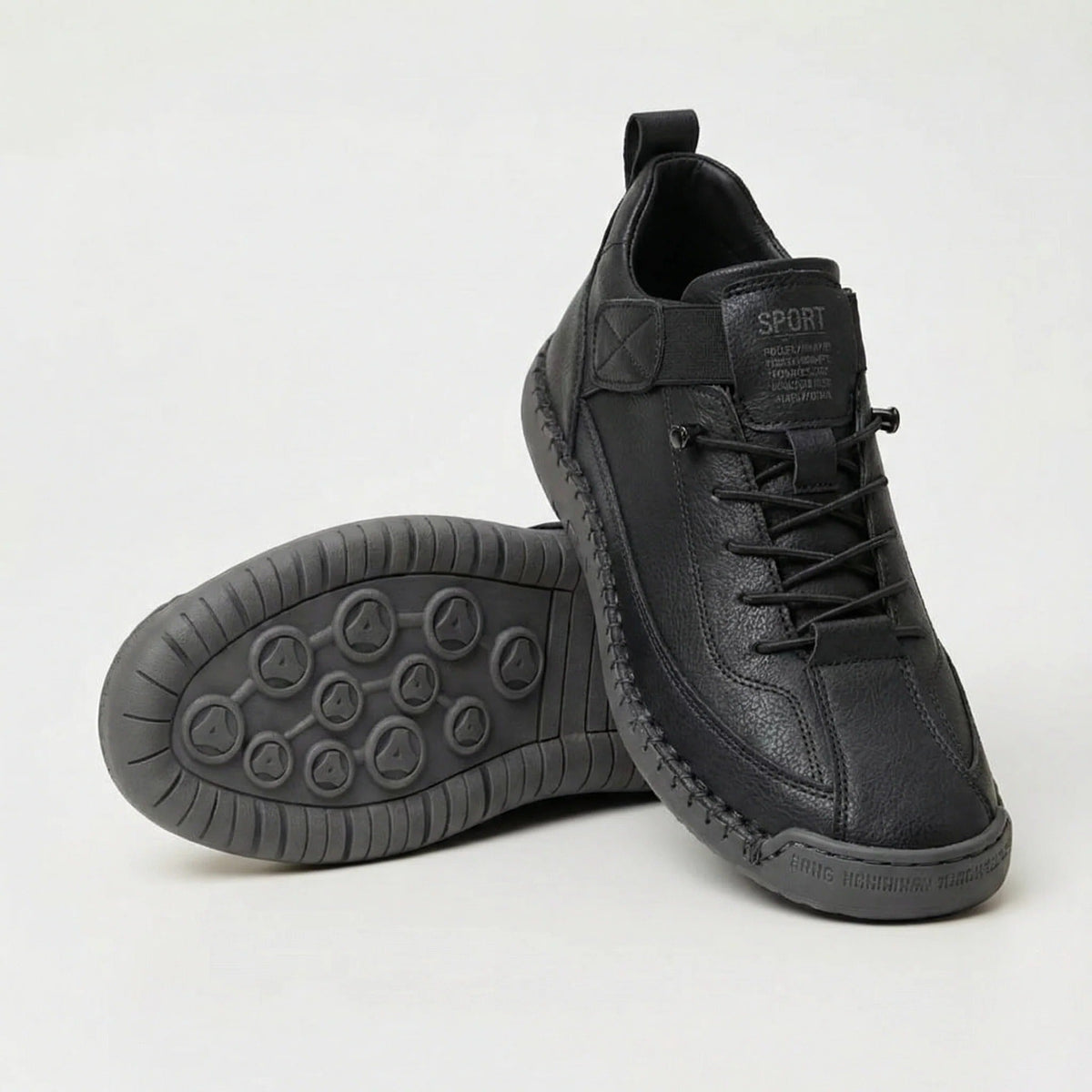 Zapatillas NUVÉ de ecocuero con cordones elásticos y velcro