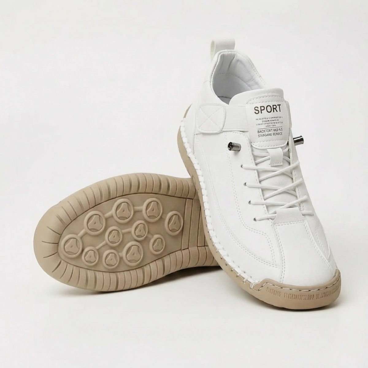 Zapatillas NUVÉ de ecocuero con cordones elásticos y velcro