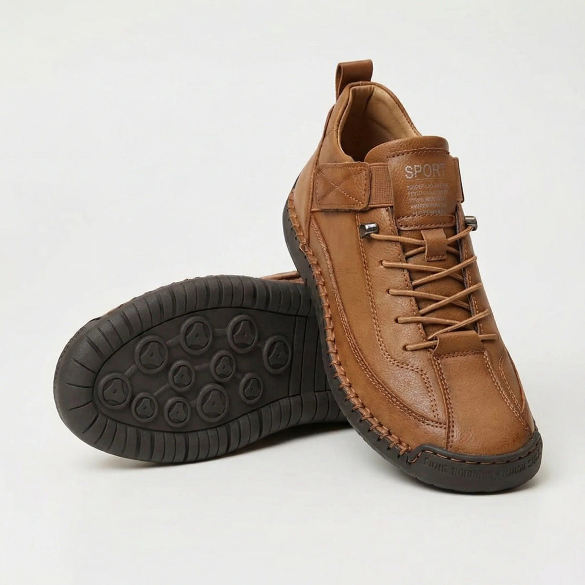 Zapatillas NUVÉ de ecocuero con cordones elásticos y velcro