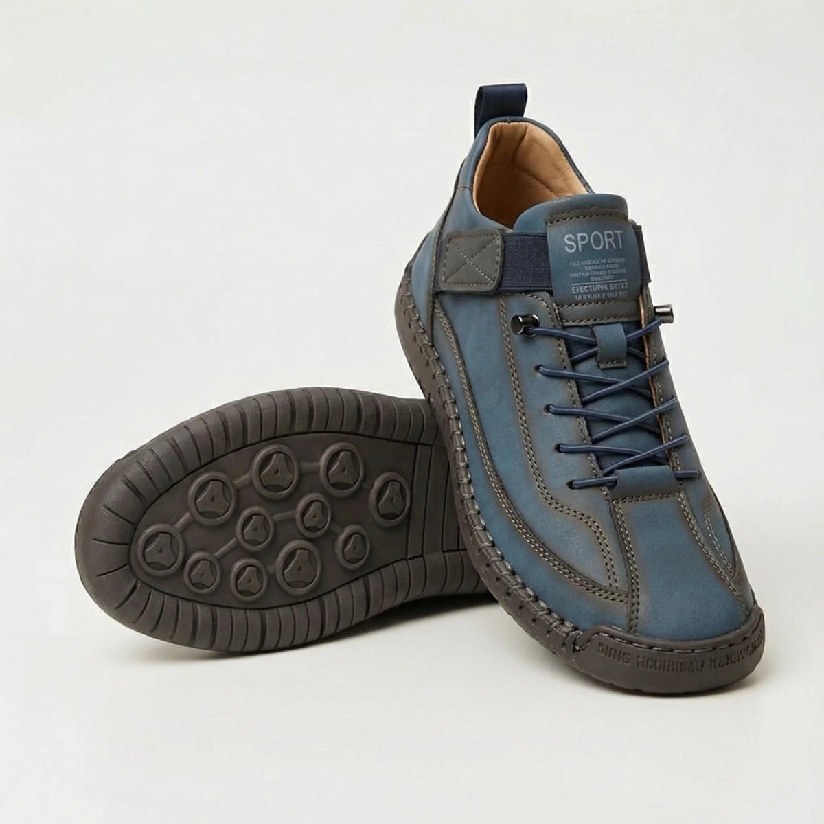 Zapatillas NUVÉ de ecocuero con cordones elásticos y velcro