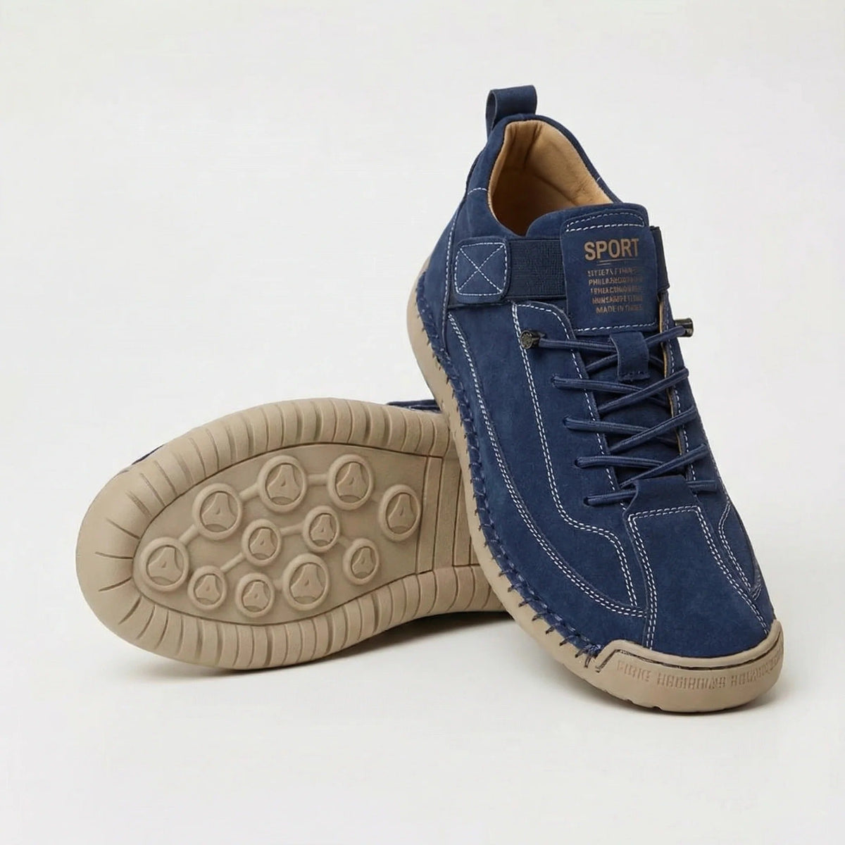 Zapatillas NUVÉ de ecocuero con cordones elásticos y velcro
