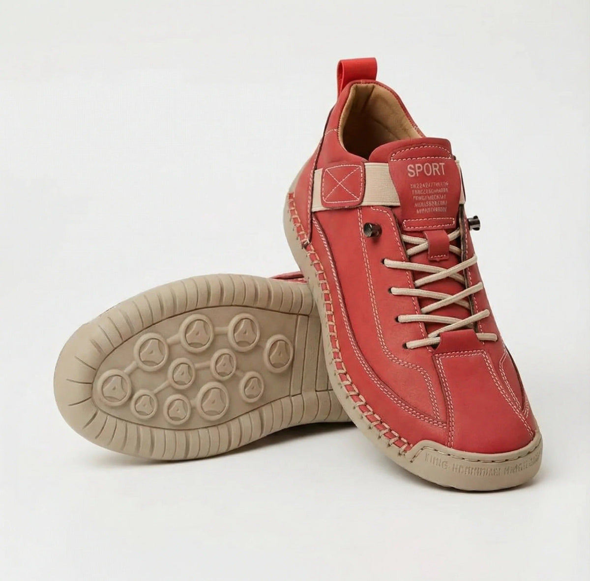 Zapatillas NUVÉ de ecocuero con cordones elásticos y velcro