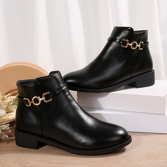 LORELEI - BOTINES NEGROS CON CADENA DORADA