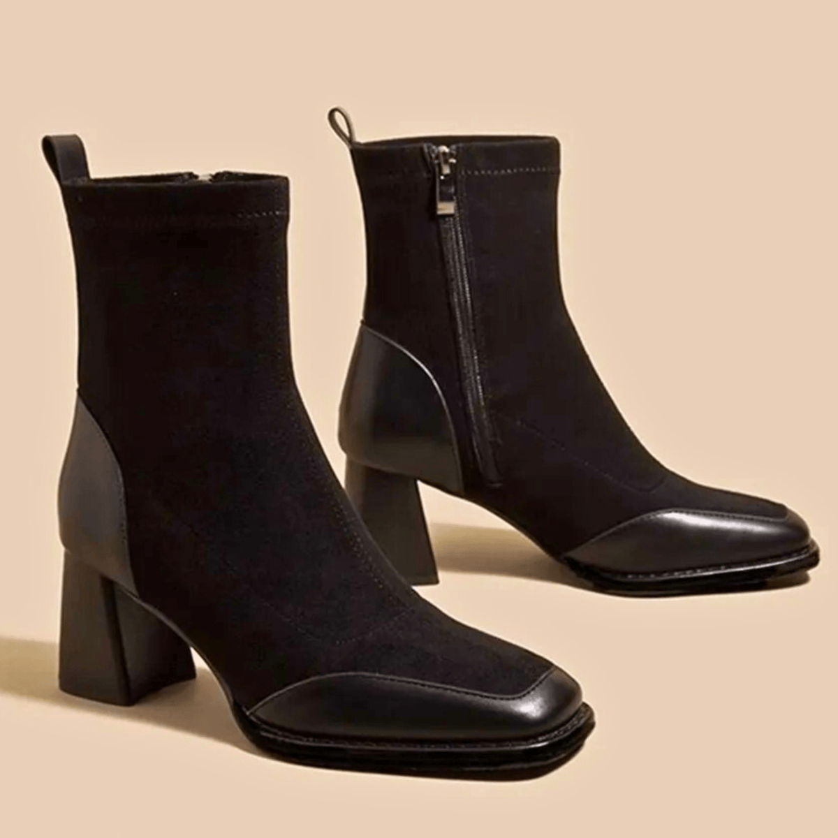 MAISIE - BOTINES CON CONTRASTE DE ACABADOS