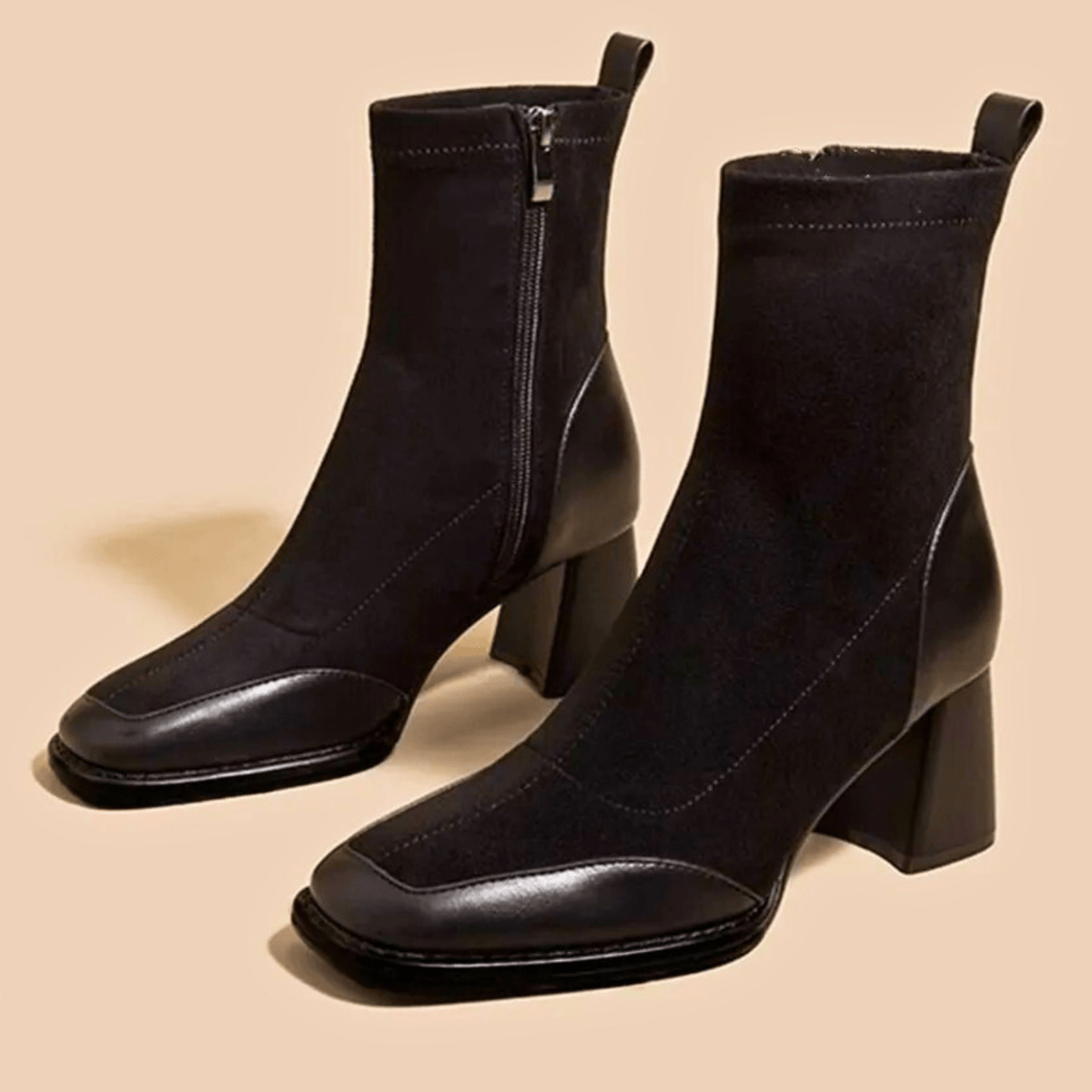 MAISIE - BOTINES CON CONTRASTE DE ACABADOS