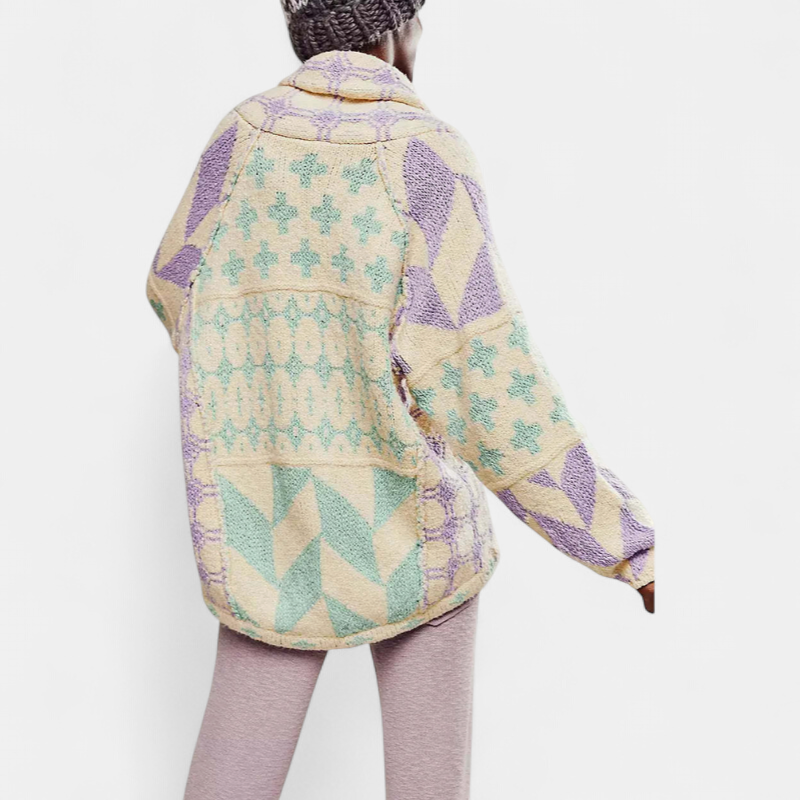 GEORGINA - ABRIGO DE PUNTO ESTAMPADO OVERSIZE