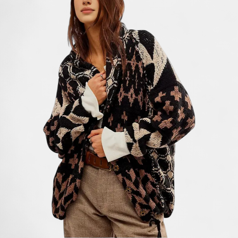 GEORGINA - ABRIGO DE PUNTO ESTAMPADO OVERSIZE