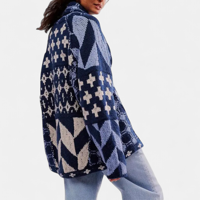 GEORGINA - ABRIGO DE PUNTO ESTAMPADO OVERSIZE