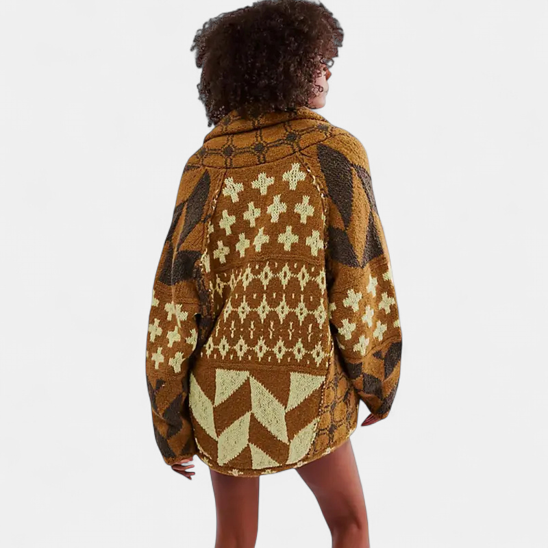 GEORGINA - ABRIGO DE PUNTO ESTAMPADO OVERSIZE