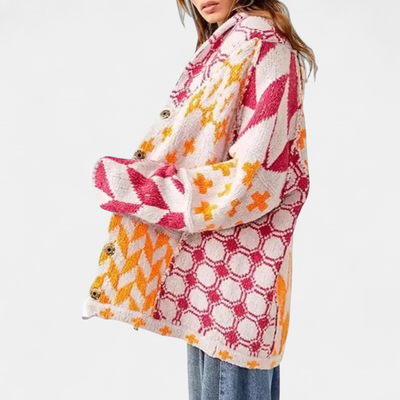 GEORGINA - ABRIGO DE PUNTO ESTAMPADO OVERSIZE