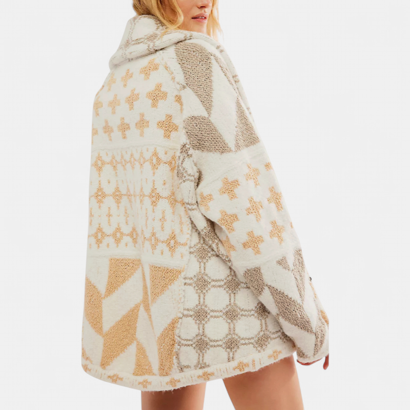 GEORGINA - ABRIGO DE PUNTO ESTAMPADO OVERSIZE
