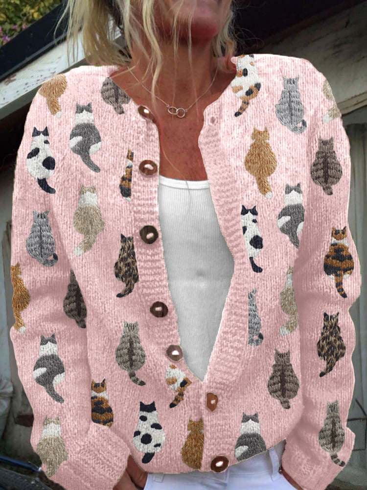 SOLVARA - CÁRDIGAN CON ESTAMPADO DE GATOS