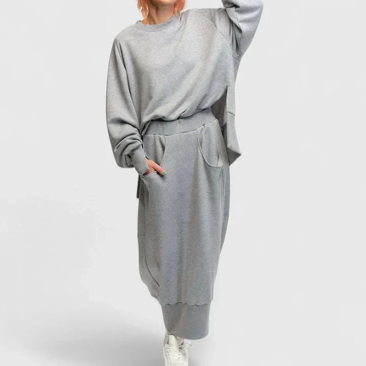 OLIVANNE - CONJUNTO DE SUDADERA Y FALDA LARGA