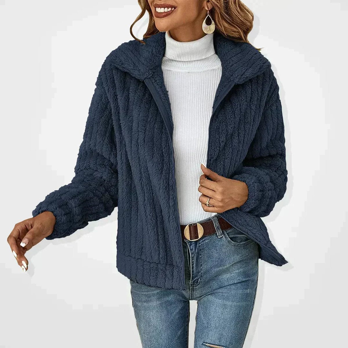 ROBERTA - CHAQUETA MULLIDA CON CREMALLERA