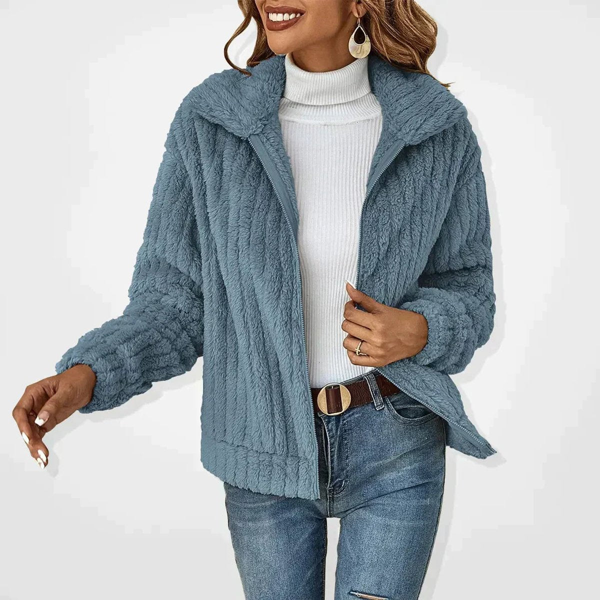 ROBERTA - CHAQUETA MULLIDA CON CREMALLERA