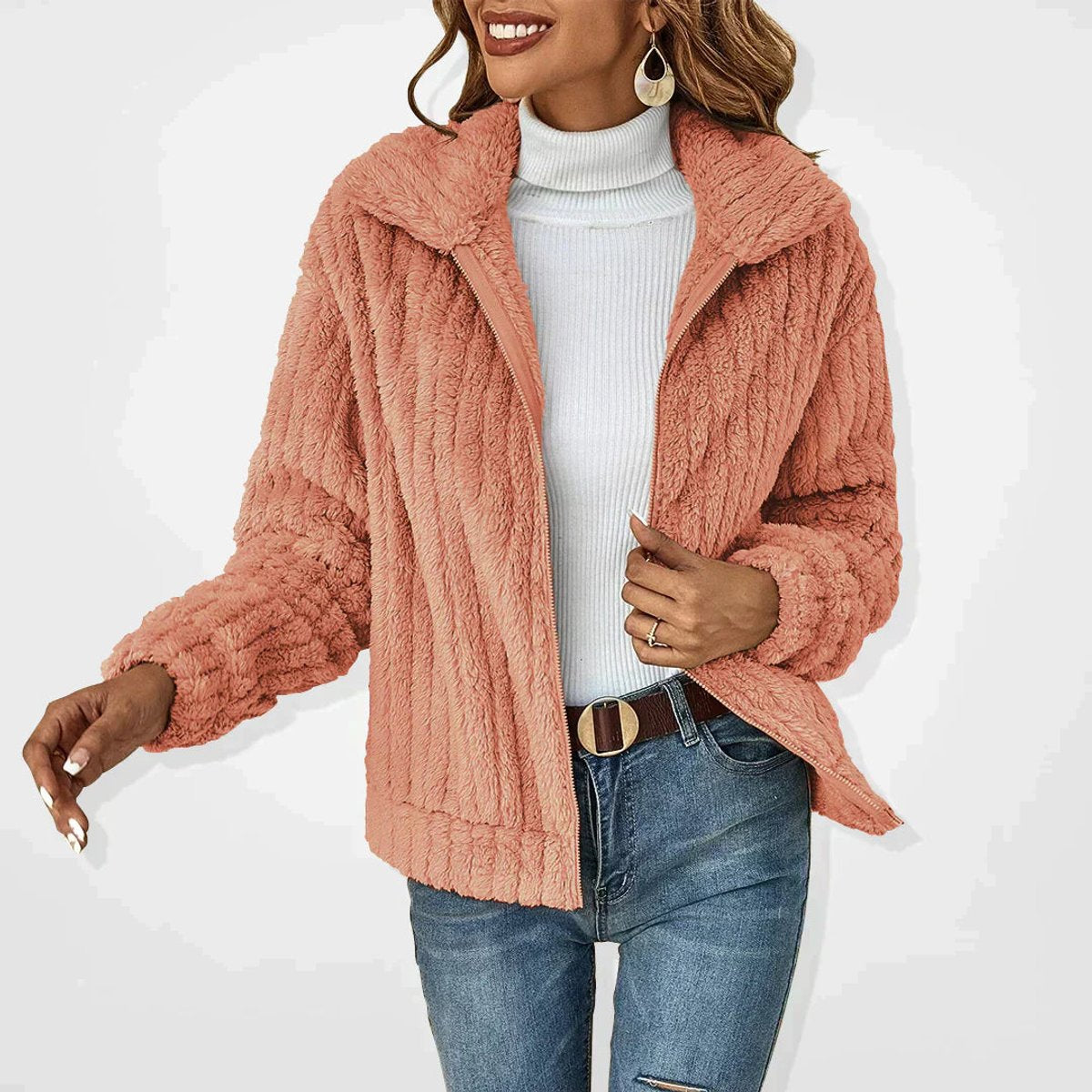 ROBERTA - CHAQUETA MULLIDA CON CREMALLERA
